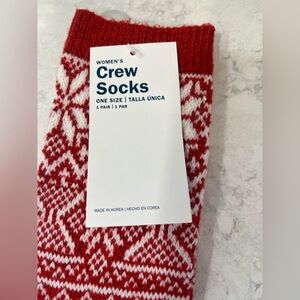 Old Navy Red Fair Isle Crew Socks - 1 Pair